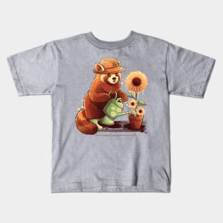 Red panda gardener Kids T-Shirt